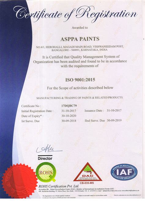 berger paints iso certification